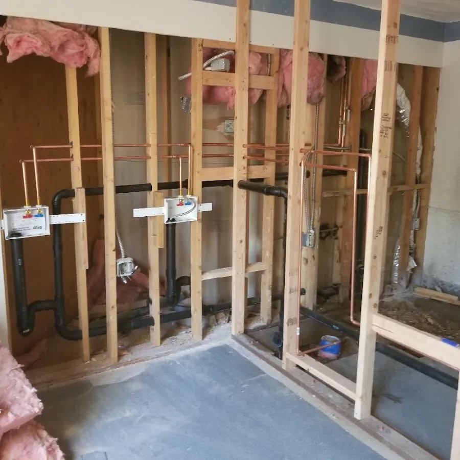 Copper pipe rough-in and plumbing installation in Steilacoom